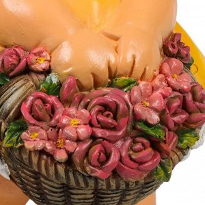 Фигурка садовая Девочка с корзиной цветов, 48 см, полистоун, F506