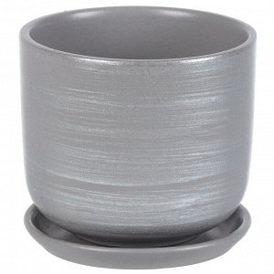 Горшок керамика, 0.9 л, 12х12 см, серый, Галактика №2, 008751