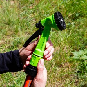 Набор для полива 5 предметов, пистолет 5 режимов, фитинги для шланга 3/4", штуцер для крана 1/2"-3/4", Grandy, JS-930534