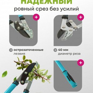 Сучкорез 750 мм, с наковальней, двухрычажный механизм, Grandy, рукоятка двухкомпонентная