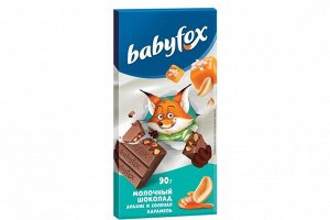 «BabyFox», молочный шоколад с арахисом и солёной карамелью, 90 г