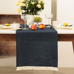 Дорожка на стол «Этель» Linen style, 40x146 см, серая, МИКС,100% лён