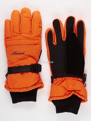 Женские зимние горнолыжные перчатки оранжевого цвета 971O