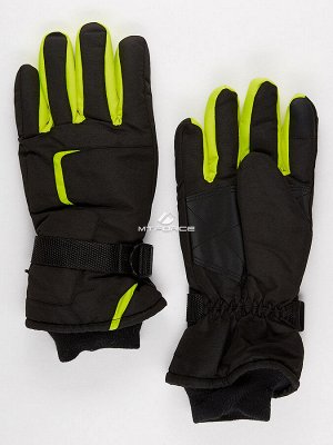 Мужские зимние горнолыжные перчатки черного цвета 907Ch