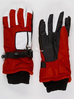 Подростковые для мальчика зимние горнолыжные перчатки красного цвета 901Kr