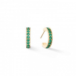 Серьги Dark Green-Gold Coeur de Lion