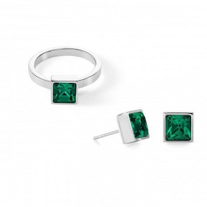 Кольцо Dark green-silver 16.5 мм Coeur de Lion