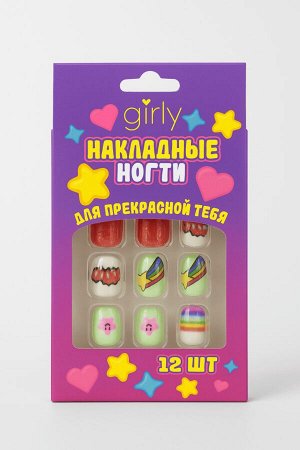 Накладные ногти GIRLY «Rosy dreams», 12 шт., с клеевыми пластинами