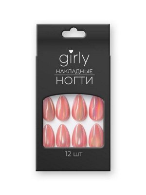 Накладные ногти GIRLY «Transparent pink», 12 шт., с клеевыми пластинами