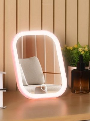 Зеркало настольное с подсветкой GIRLY "Light bulbs", pink