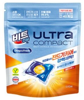 Жидкое средство для стирки "Ultra Compact Anti Mite Care" («Хлопок» / защита цвета / от пылевого клеща / капсулы) 8 г х 40 шт. / 16