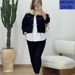 Женский костюм тройка ткань хебе футболка лайт