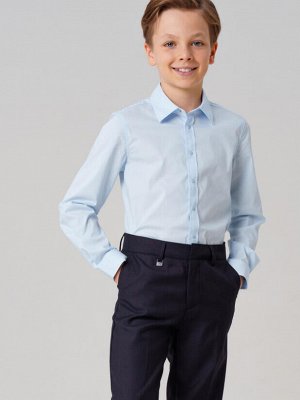 Сорочка текстильная для мальчиков (slim fit) голубой