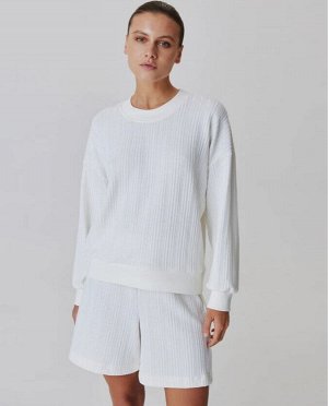 Трикотажный oversize свитшот Молочный