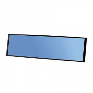 Зеркало салонное Carmate Convex Mirror, прямоугольное, панорамное, 75x290мм, с хромовым напылением от яркого света и УФ-лучей, чёрное, арт. M11