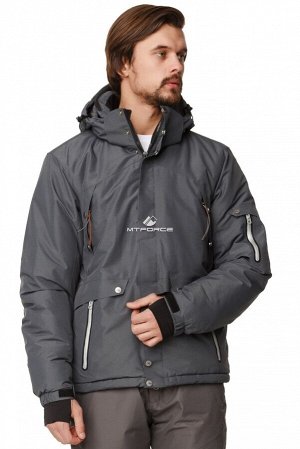 Мужская зимняя горнолыжная куртка темно-серого цвета 1788TC