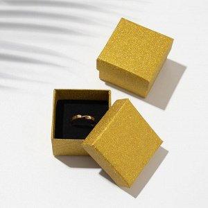 Коробочка подарочная под кольцо/серьги «Блеск», 5x5, цвет золото, вставка чёрная