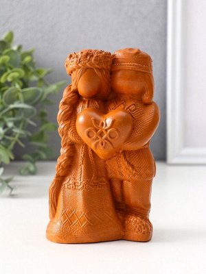 Фигурка «Оберег неразлучники», 14x8x5.5 см, красная глина