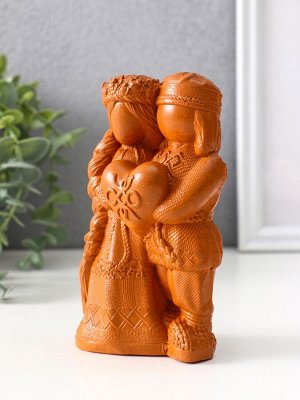 Фигурка «Оберег неразлучники», 14x8x5.5 см, красная глина