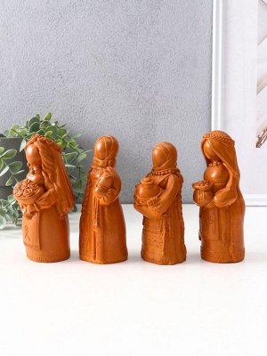Набор фигурок «Берегини», обереги, 4 шт., 13, 14 см, красная глина