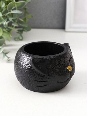 Подставка для мелочей «Кот», 6x9.5x10 см, чёрная