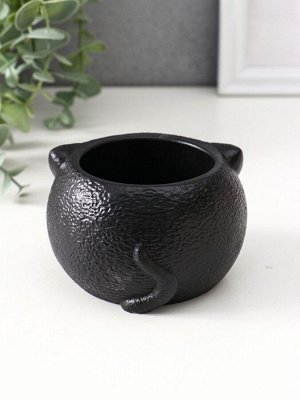 Подставка для мелочей «Кот», 6x9.5x10 см, чёрная
