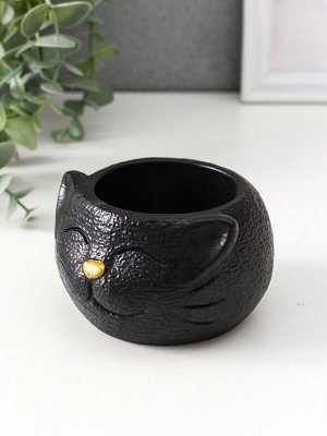Подставка для мелочей «Кот», 6x9.5x10 см, чёрная