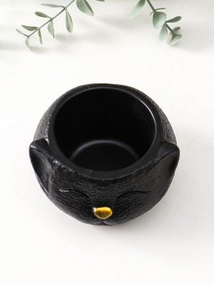 Подставка для мелочей «Кот», 6x9.5x10 см, чёрная