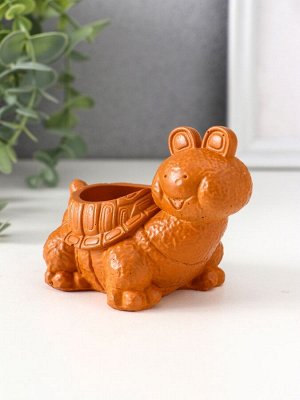 Фигура с подставкой для мелочей «Черепаха», 7.5x10x6 см, красная глина