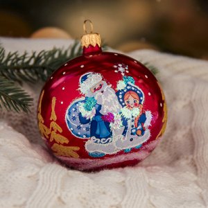 Шар "Дед Мороз со Снегурочкой" 7,2 см микс