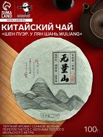 Чай зелёный китайский выдержанный «Шен Пуэр.У Лян Шань.Wuliang», Юньнань, 2020 г, блин, 100 г