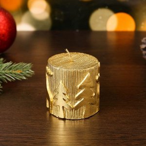 Свеча новогодняя "Новый год" 6,5х7, золотая