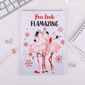 Ежедневник внутрянка в точку "You are Flamazing", 64 листа