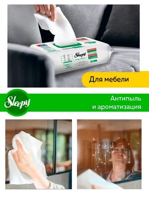 Sleepy Влажные салфетки для уборки "Белое мыло" 100 шт