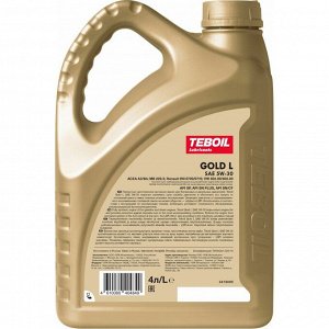Масло моторное Teboil Gold L 5w30, синтетическое, API SP/CF, ACEA A3/B4, универсальное, 4л, арт. 3453935