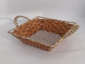 Корзина плетеная квадратная с ручками 40634 26*8*26см,