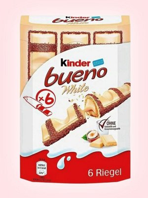 Вафельные батончики Kinder Bueno White 117 гр