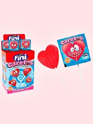 Леденец на палочке Fini Caretos Funny Faces со вкусом клубники 8 гр