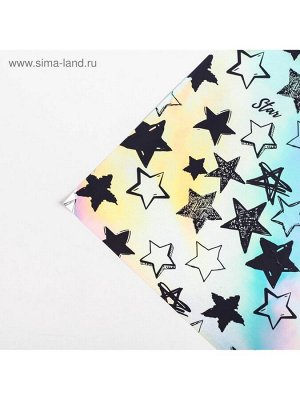 Плёнка упаковочная с голографией Starry sky, 100x70 см