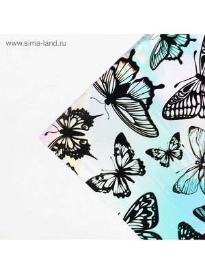 Плёнка упаковочная с голографией «Бабочки», 100 х 70 см