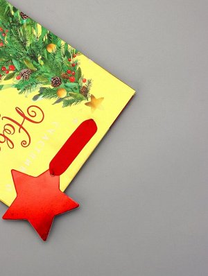 Пакет подарочный новогодний, с тиснением «Счастливого Нового года», люкс, 18x22.3x10 см