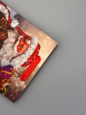 Пакет подарочный новогодний ламинированный «Дед Мороз с подарками», 18x23x10 см