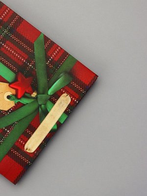 Пакет подарочный новогодний ламинированный «Подарок», 18x23x10 см