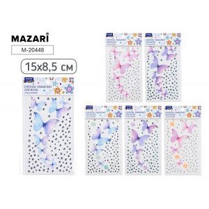 Наклейки-стразы пластиковые 15х8,5 см, 6 дизайнов M-20448 Mazari