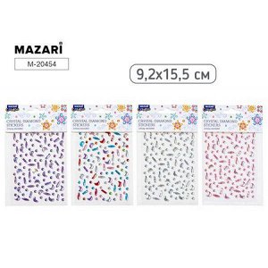 Наклейки-стразы пластиковые 9,2х15,5 см, 6 дизайнов M-20454 Mazari
