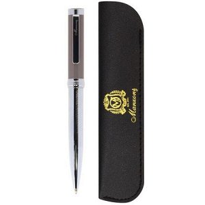 Ручка шариковая "Zagarolo" синий 1 мм металл серый, серебро, футляр soft touch MAZB-SG 244770 Manzoni