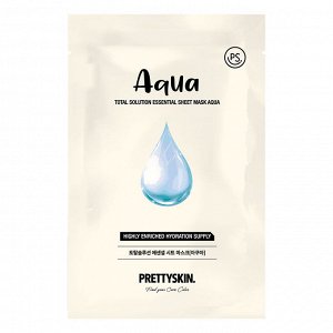 PRETTYSKIN. Тканевая маска для лица увлажняющая с Гиалуроновой кислотой, TOTAL SOLUTION ESSENTIA 23г