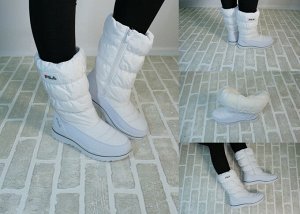 Обувь женская 9033-1 Дутики "FL Однотонные" Белые