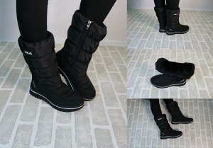 Обувь женская 9033-1 Дутики "FL Однотонные" Черные