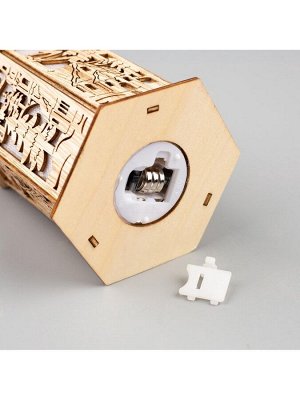 Ёлочная игрушка «Фонарь с домиком», 13х9х9 см, от батареек, свечение тёплое белое